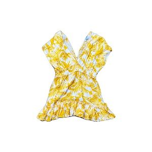 Blue Island Yellow Floral Dress/Swimsuit Cover